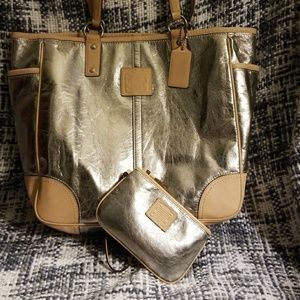 Silver coach bag